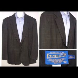Pendleton Houndstooth sport Coat Blazer Jacket 42L